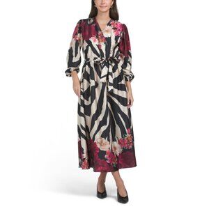 ESY STUDIO multi Zebra Floral Printed Maxi Dress